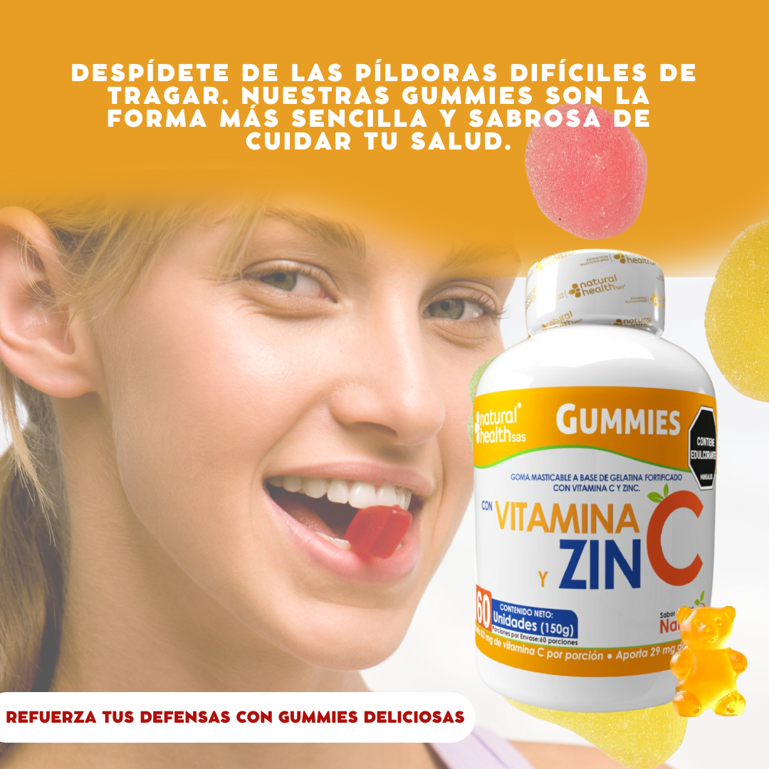 VITAMINA C + ZINC en GOMITAS + Envío GRATIS