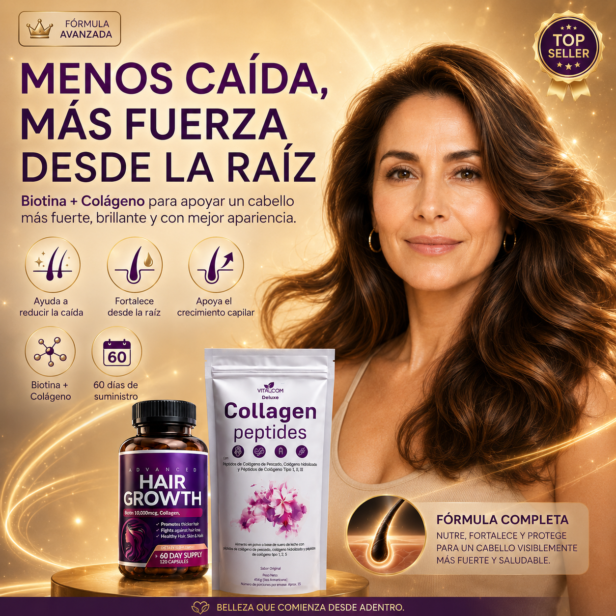 Multi Collagen Péptidos de Colágeno & Hair Growth