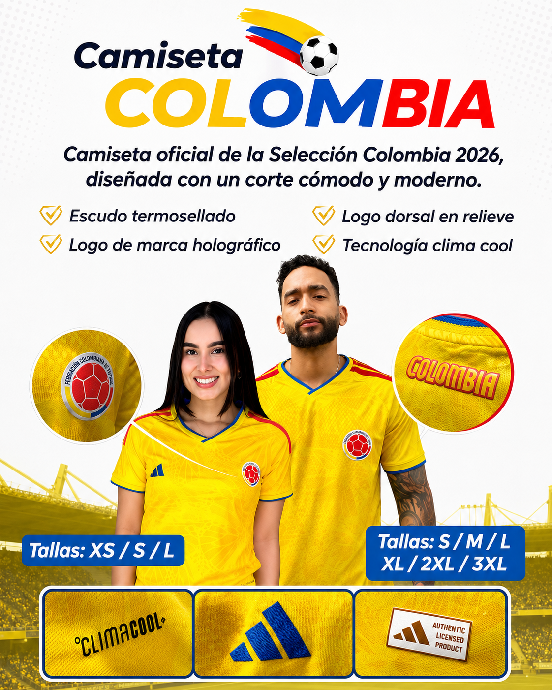 Camisa selección Colombia + Gorra GRATIS