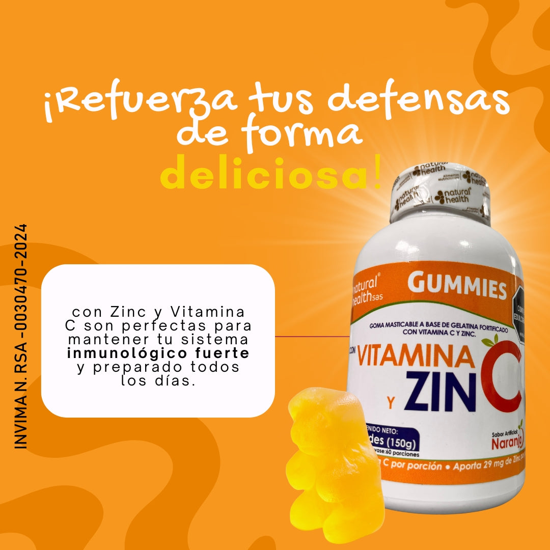 VITAMINA C + ZINC en GOMITAS + Envío GRATIS