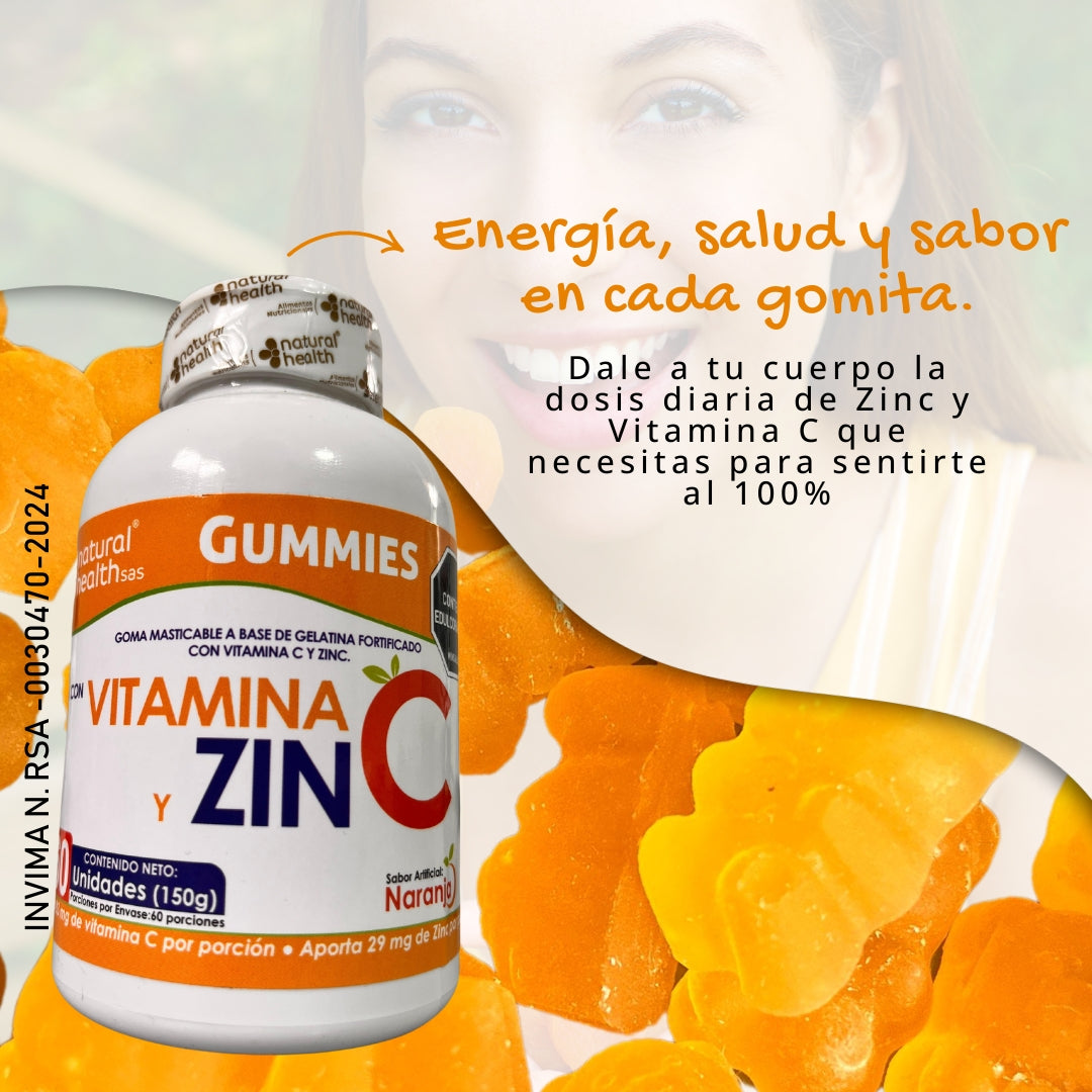 VITAMINA C + ZINC en GOMITAS + Envío GRATIS