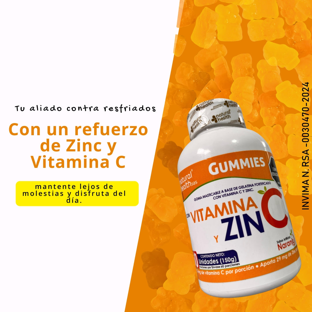 VITAMINA C + ZINC en GOMITAS + Envío GRATIS