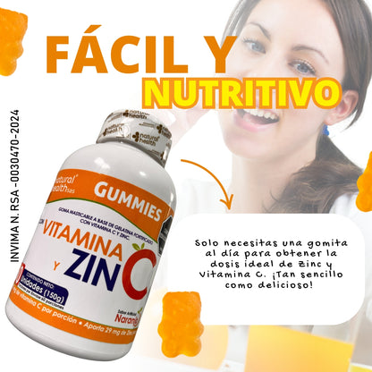 VITAMINA C + ZINC en GOMITAS + Envío GRATIS