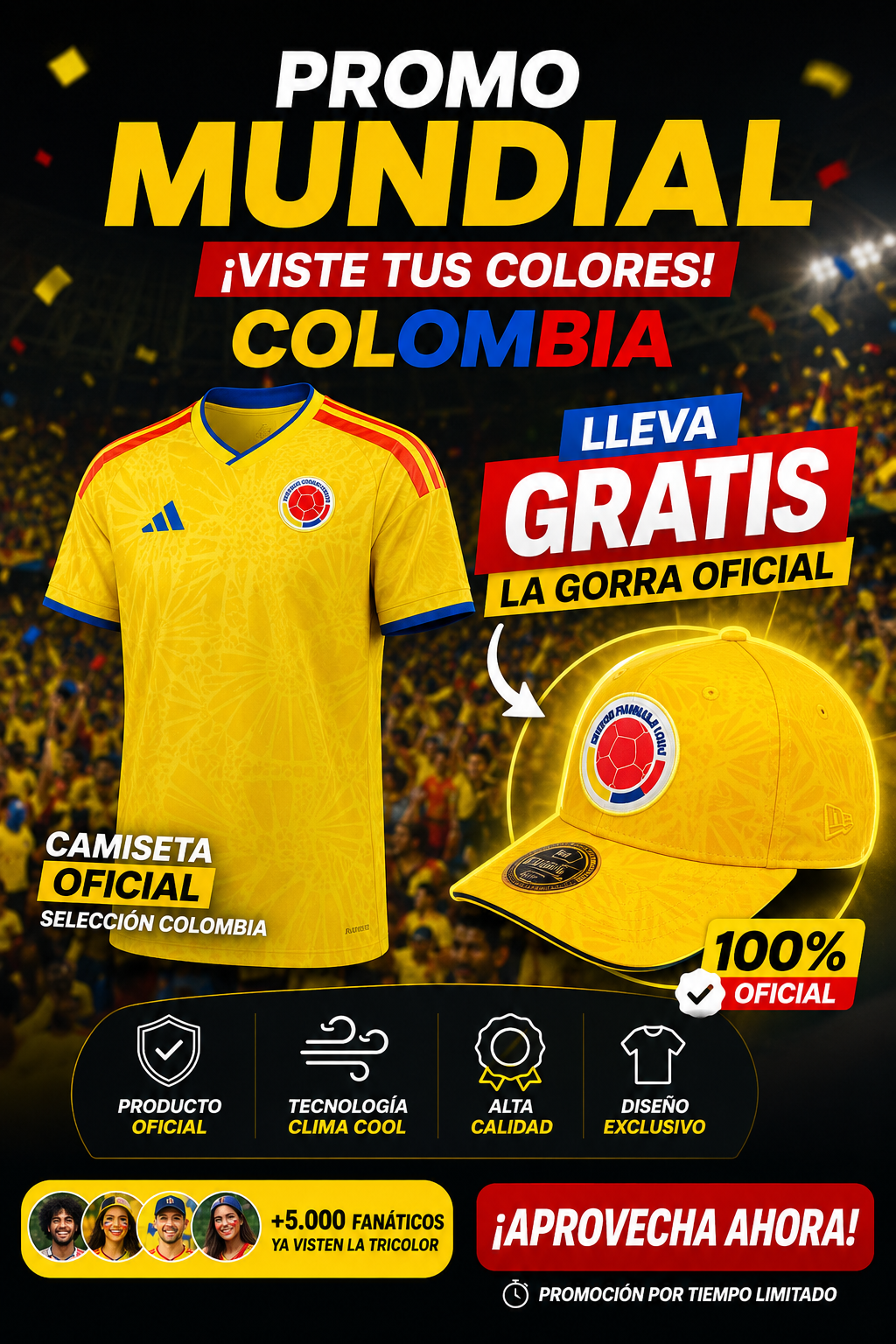 Camisa selección Colombia + Gorra GRATIS