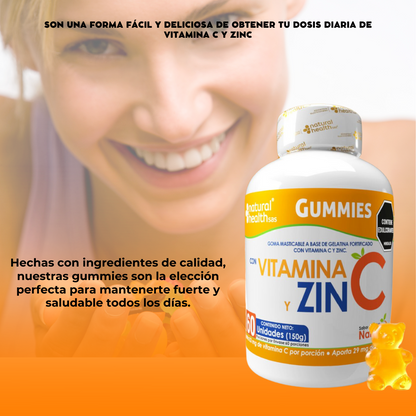 VITAMINA C + ZINC en GOMITAS + Envío GRATIS